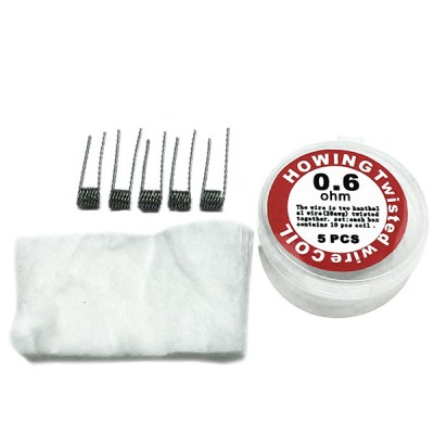 Pre-Made Twisted Kanthal Coil for RDA/RBA DIY | 5-Pack | 24, 26, 28 AWG